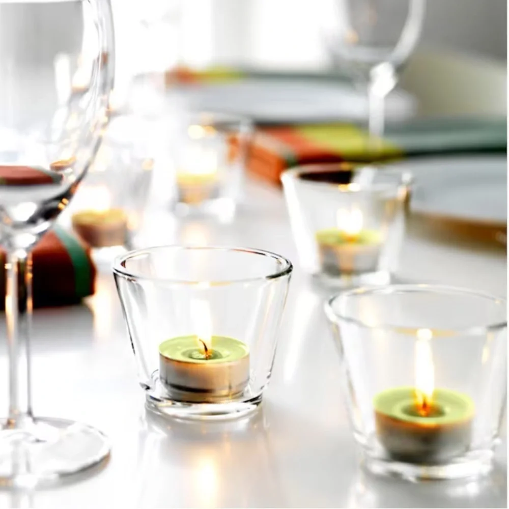 IKEA Galej Clear Glass Tea Light Holders Set of 8